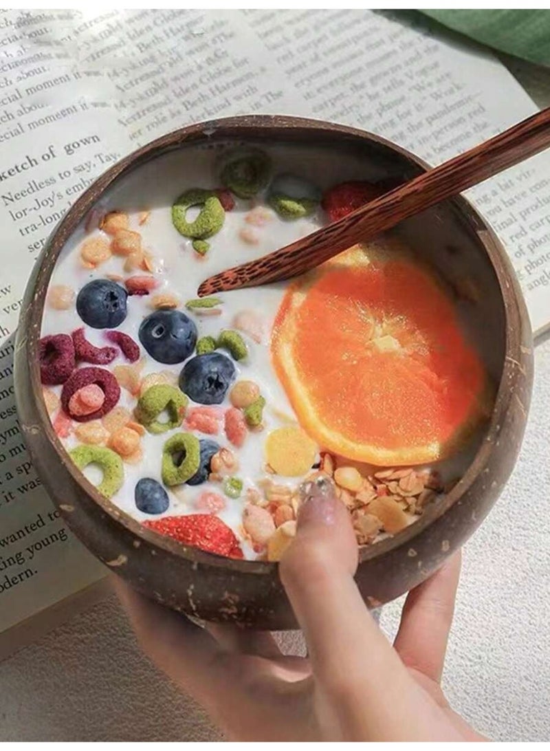 1 صحن جوز الهند الصديقة للبيئة أدوات المائدة الخشبية -- النباتات الطبيعية تحت عنوان يدويا السلطانيات الخشبية المصنوعة من سلطة والحلويات -- الخيار المثالي لتناول الطعام المنزلي المستدام ( المواد : الخشب ؛ الموضوع : النباتات ، واستخدام الكهرباء مجانا ) - Image 1